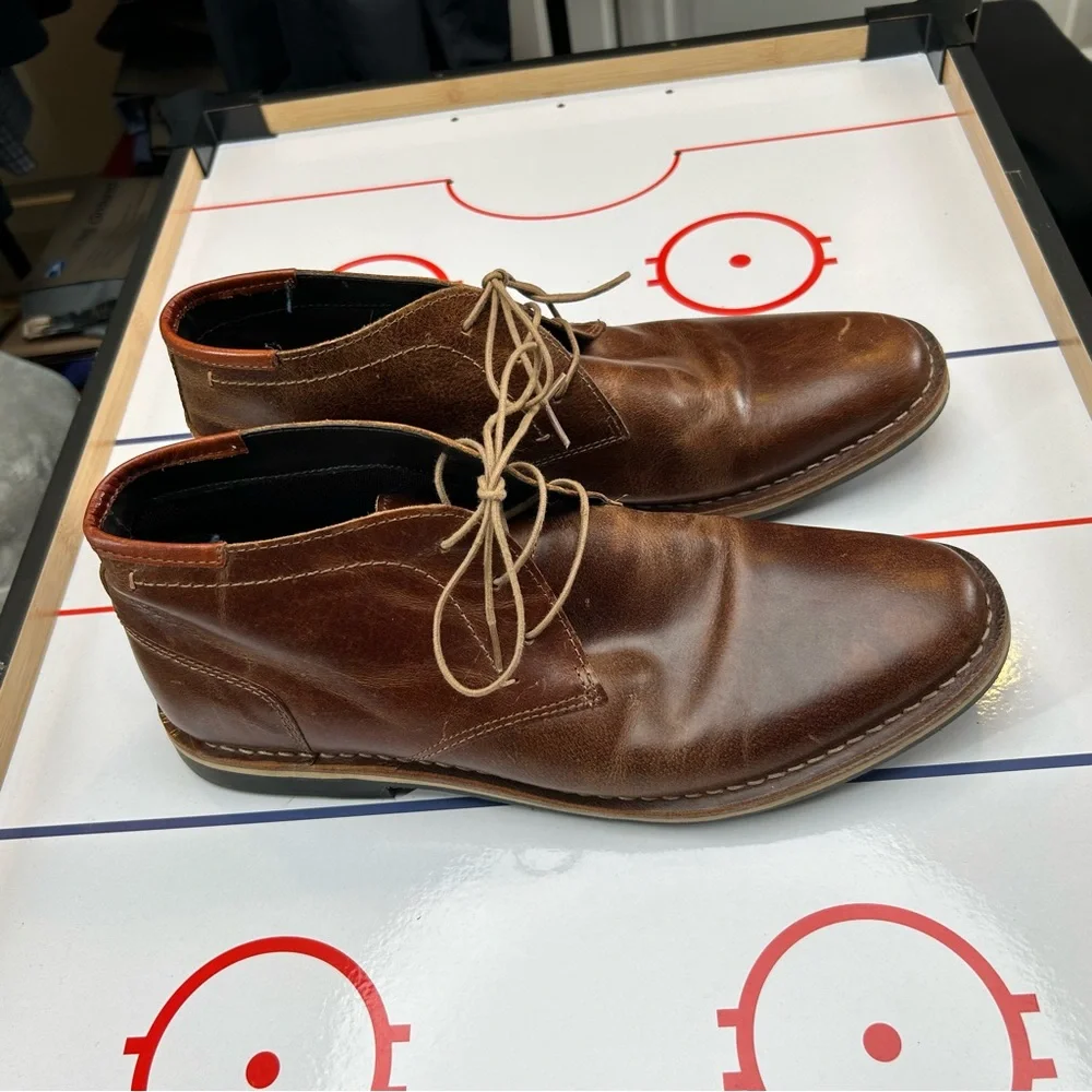 Steve Madden Harken Chukka Desert Ankle Boots Men 10.5 Brown Leather Shoes